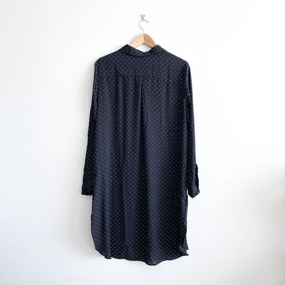 Reitmans Womens Polka Dot Button-Up Shirt Dress Black White Size XXL - Picture 2 of 10